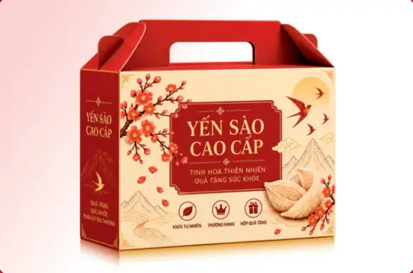 Hộp đựng yến sào cao cấp quai xách kích thước 34 x 7,3 x 17 cm